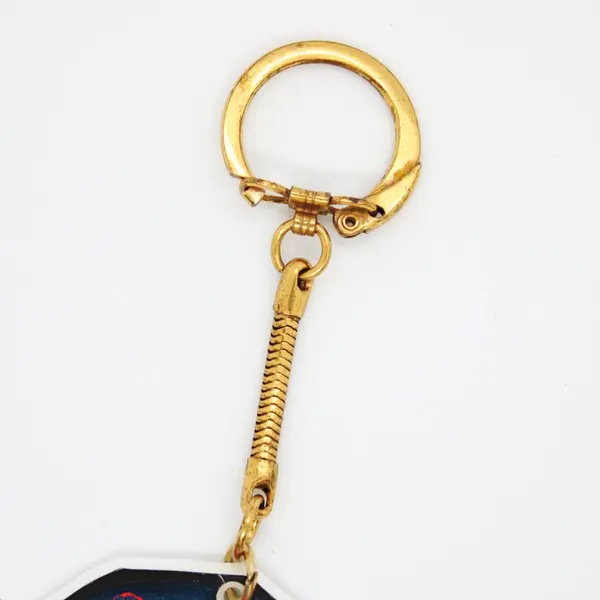 Elephant-Shaped Keychain Blue/Orange Metal Chain, Collectible