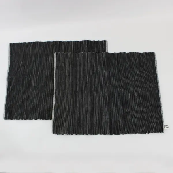 Crate & Barrel Handwoven Cotton Placemats Charcoal Gray Set of 2