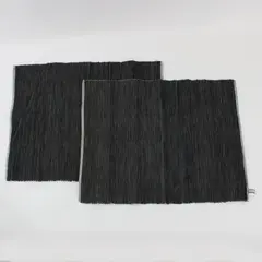 Crate & Barrel Handwoven Cotton Placemats Charcoal Gray Set of 2