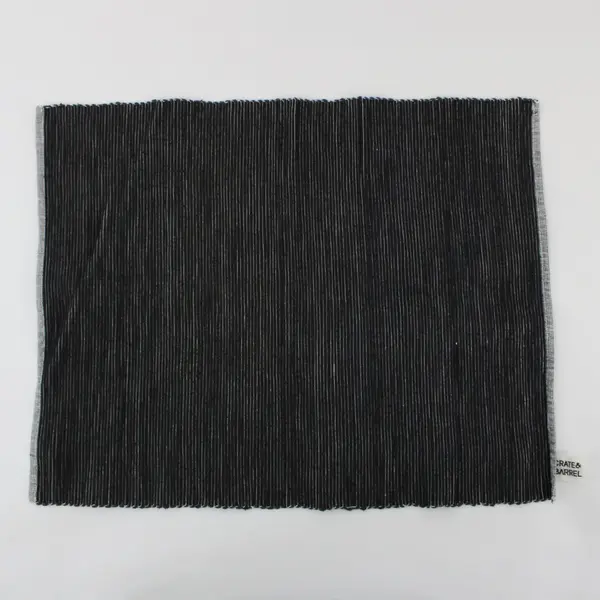 Crate & Barrel Handwoven Cotton Placemats Charcoal Gray Set of 2