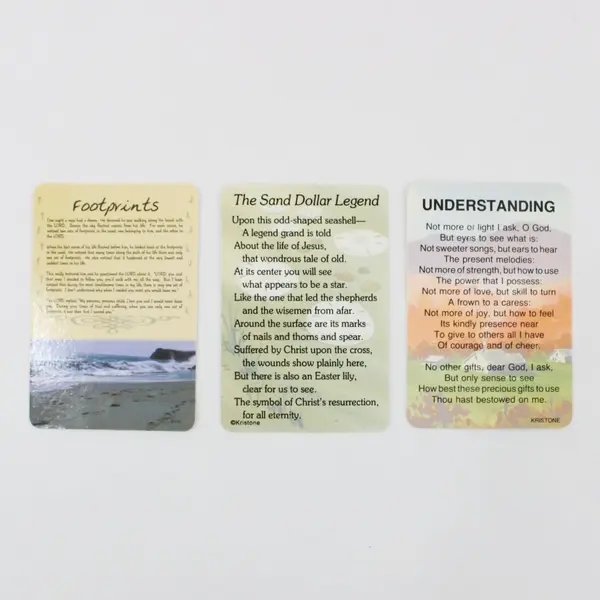 Lot of 3 Kristone Cards Footprints The Sand Dollar Legend Understanding