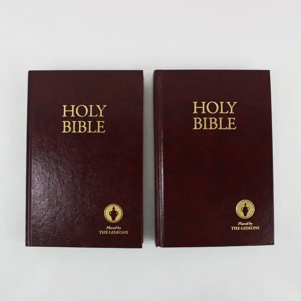Lot of 2 The Gideons Holy Bible Hardcover Burgundy Gold Lettering