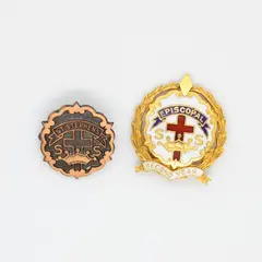 Lot of 2 Collectible Sunday Sch. Second Year Religious Pin, Little System brand 