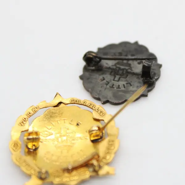 Lot of 2 Collectible Sunday Sch. Second Year Religious Pin, Little System brand 