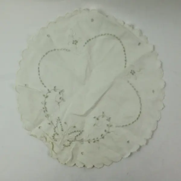 Lot of 3 Assorted Embroidered Lace & Crochet Doilies White Ivory Linens
