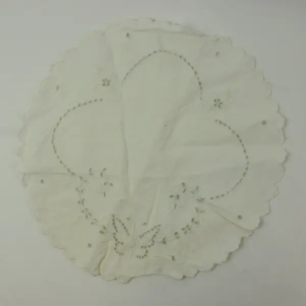 Lot of 3 Assorted Embroidered Lace & Crochet Doilies White Ivory Linens