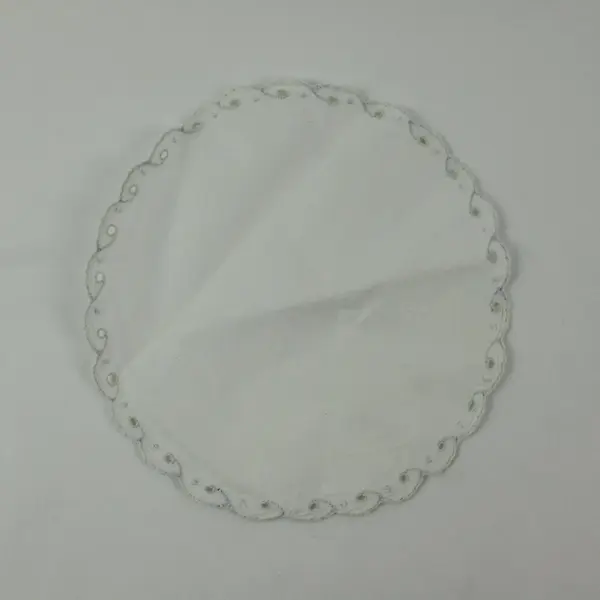 Lot of 3 Assorted Embroidered Lace & Crochet Doilies White Ivory Linens