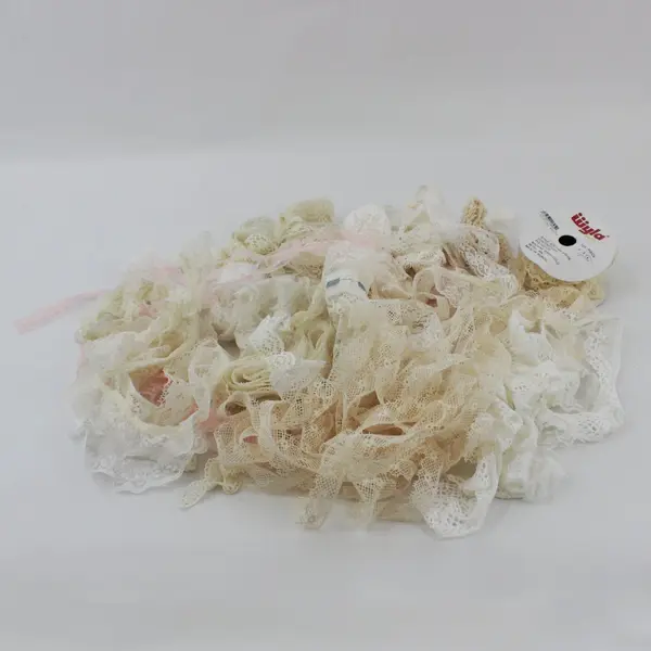Wigla Laces 30-Pc Lot Vintage Lace Trim Scraps White Ecru Pink Crafts