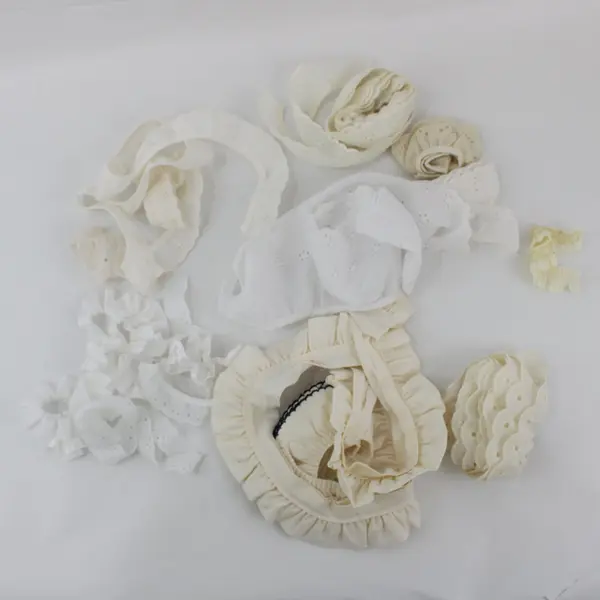 Lot of 12 Pcs Lace Trim Scraps White & Cream, Embellishments/Sewing/Crafts 