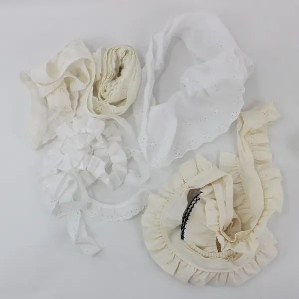 Lot of 12 Pcs Lace Trim Scraps White & Cream, Embellishments/Sewing/Crafts 