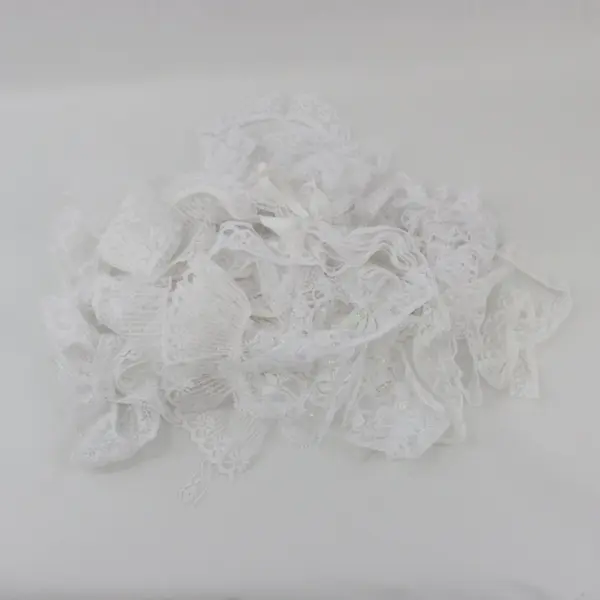 Lot of 17 White Lace Trim Scraps DIY/Sewing/Craft Embellishments 