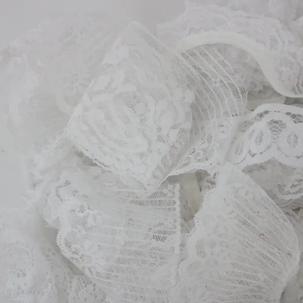 Lot of 17 White Lace Trim Scraps DIY/Sewing/Craft Embellishments 