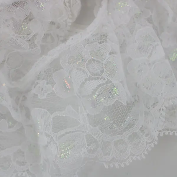 Lot of 17 White Lace Trim Scraps DIY/Sewing/Craft Embellishments 