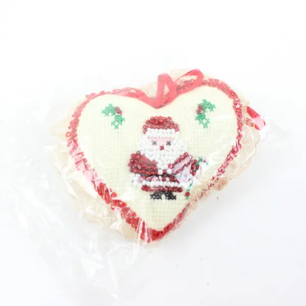 Lot of 4 Christmas Needlepoint Ornaments 2 Nutcrackers 2 Santas