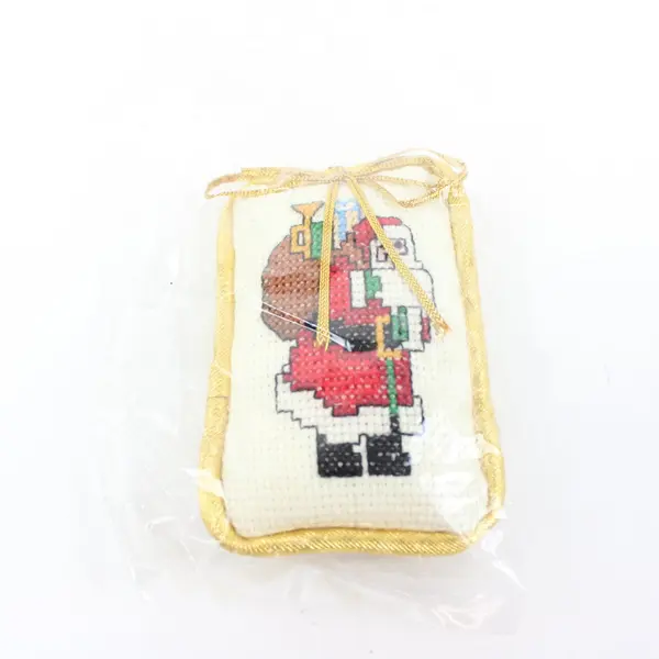 Lot of 4 Christmas Needlepoint Ornaments 2 Nutcrackers 2 Santas
