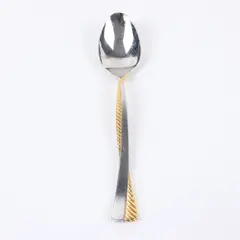 Yamazaki Toffolon Japan Stainless Steel Spoon 6.25 in Gold Textured Handle