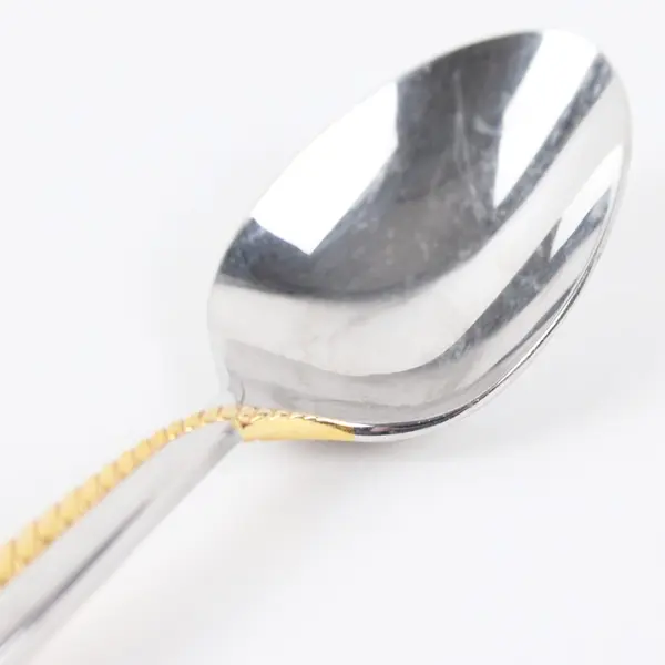 Yamazaki Toffolon Japan Stainless Steel Spoon 6.25 in Gold Textured Handle