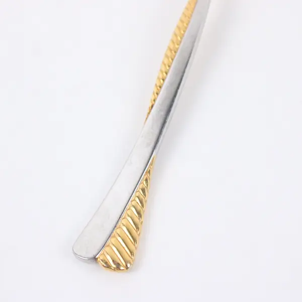 Yamazaki Toffolon Japan Stainless Steel Spoon 6.25 in Gold Textured Handle