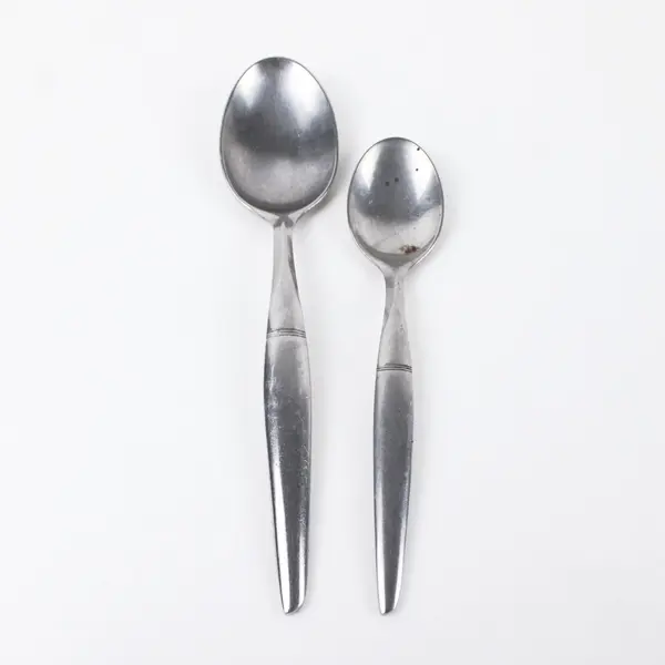 Amere Stainless Steel Spoon Pair Japan Marked Polished Flatware