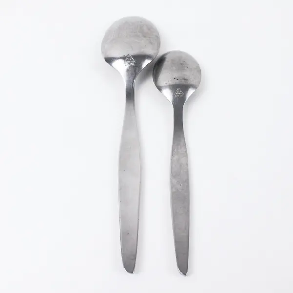 Amere Stainless Steel Spoon Pair Japan Marked Polished Flatware