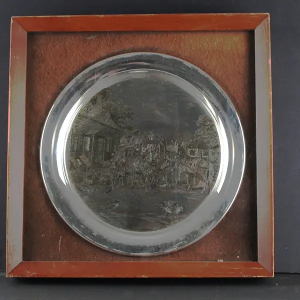 Reed & Barton Currier & Ives Framed Preparing for Market Collectors Plate 