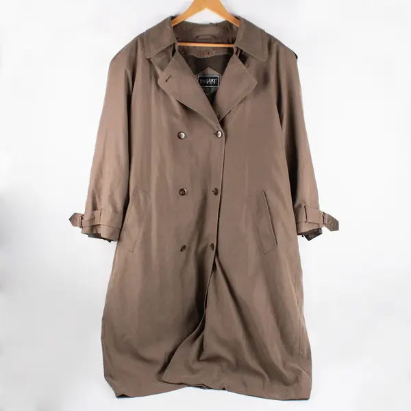 Gallery Women's Light Brown Raincoat With Removable Lining Size 18W
