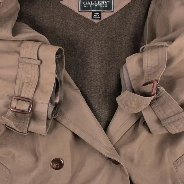 Gallery Women's Light Brown Raincoat With Removable Lining Size 18W