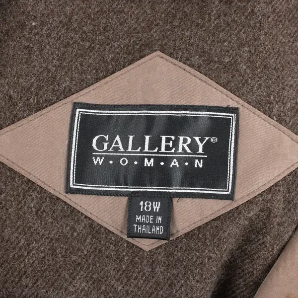 Gallery Women's Light Brown Raincoat With Removable Lining Size 18W
