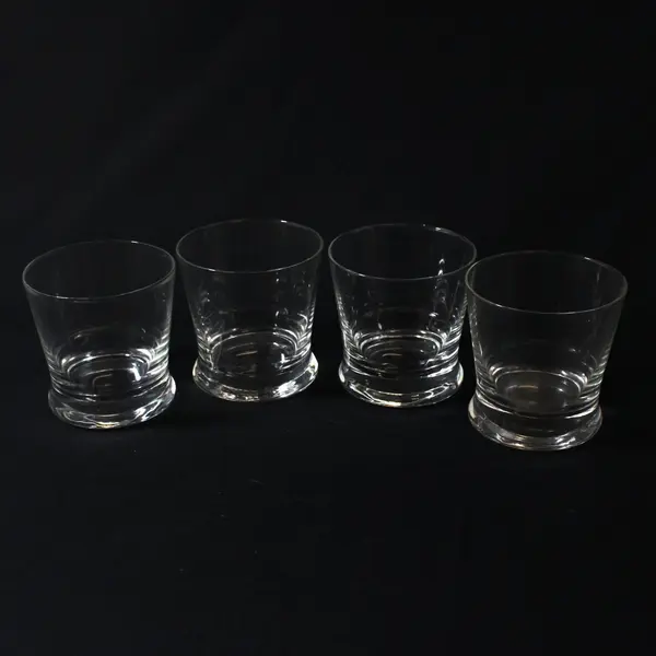 Set of 4 Double Old Fashioned Whiskey Glasses Heavy Base