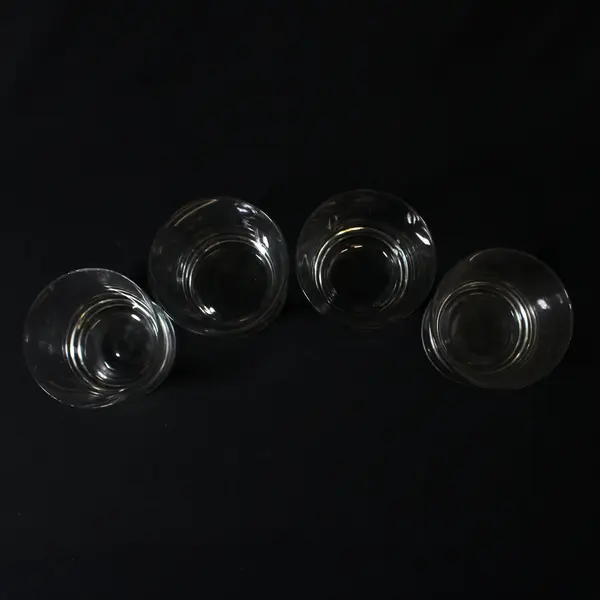 Set of 4 Double Old Fashioned Whiskey Glasses Heavy Base