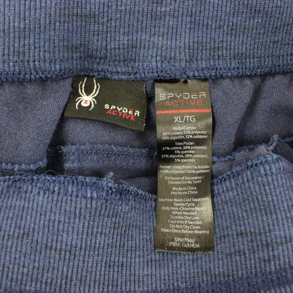 Spyder SPM7040U Men's Active Joggers Blue XL Flawed Missing Drawstring