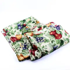100% Cotton Fruit & Leaves Print Oblong Tablecloth 60 x 102 Inch