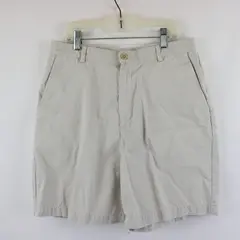Lands' End Women's Chino Shorts Beige Petite 8P Zip Fly Pockets
