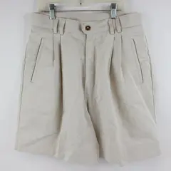 Hunt Club Women's Petite 10P Ivory Cream Pleated Chino Shorts