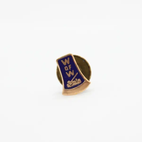 Vintage Woodmen of the World Enamel Lapel Pin Blue Gold Fraternal