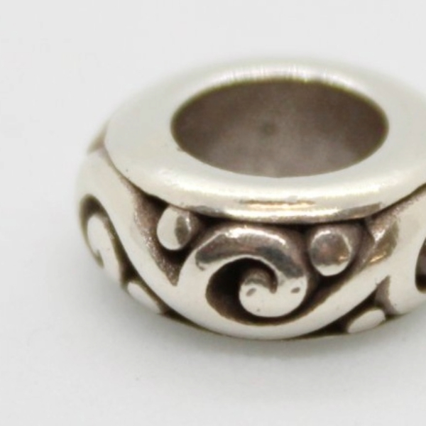 Brighton Silver-Tone Scroll Design Charm Bead