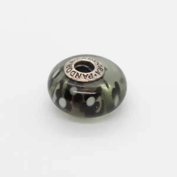 Pandora Black Bubbles Murano Glass Charm 925 Sterling ALE