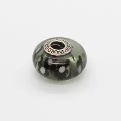 Pandora Black Bubbles Murano Glass Charm 925 Sterling ALE