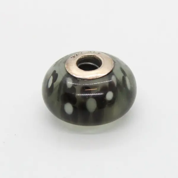 Pandora Black Bubbles Murano Glass Charm 925 Sterling ALE
