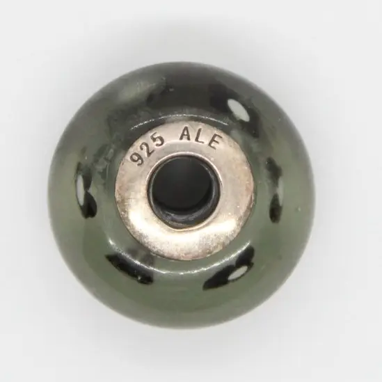 Pandora Black Bubbles Murano Glass Charm 925 Sterling ALE
