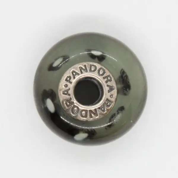 Pandora Black Bubbles Murano Glass Charm 925 Sterling ALE