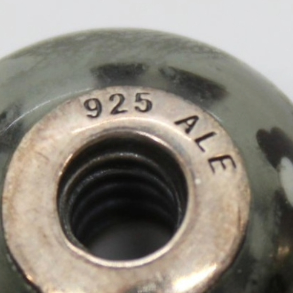 Pandora Black Bubbles Murano Glass Charm 925 Sterling ALE