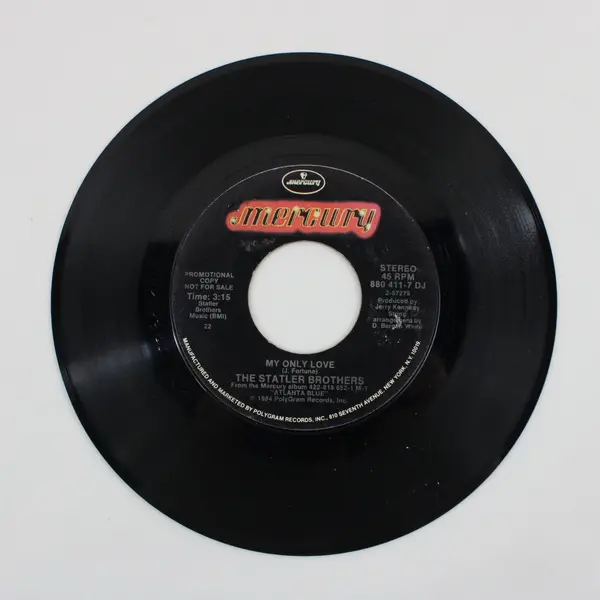 The Statler Brothers My Only Love 7" Promo DJ Vinyl Record Mercury 880 411-7 DJ