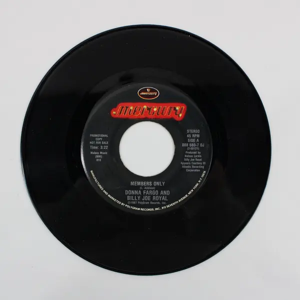 Mercury Members Only Donna Fargo Billy Joe Royal 7" Promo Vinyl 888 680-7 DJ