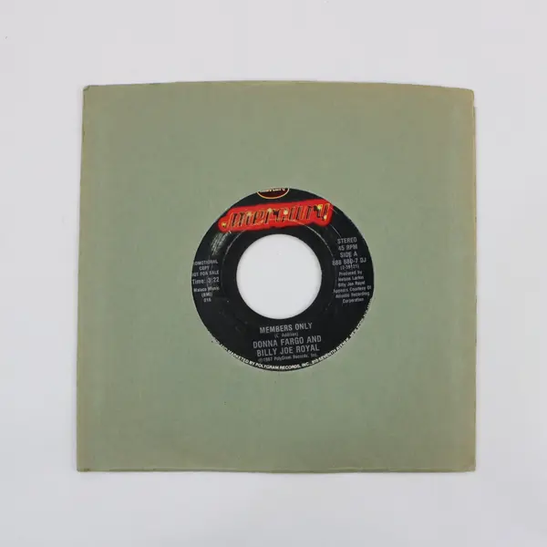 Mercury Members Only Donna Fargo Billy Joe Royal 7" Promo Vinyl 888 680-7 DJ