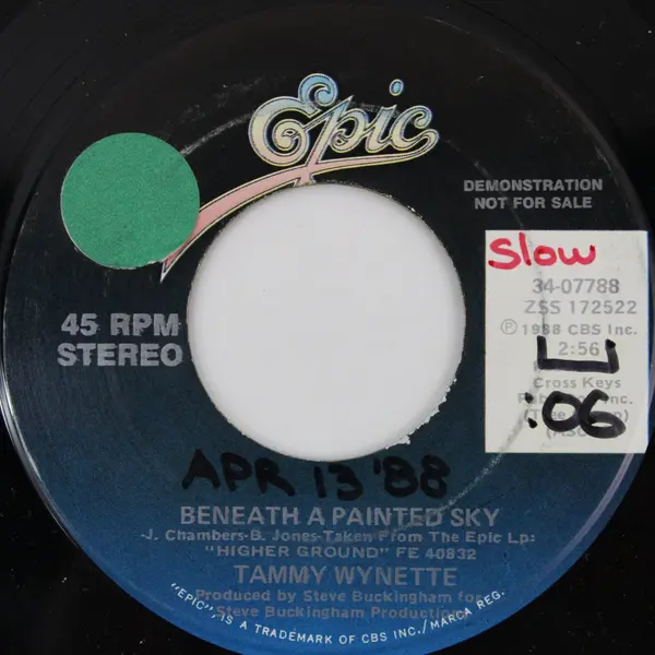Tammy Wynette Beneath a Painted Sky  Epic 7"Vinyl Record