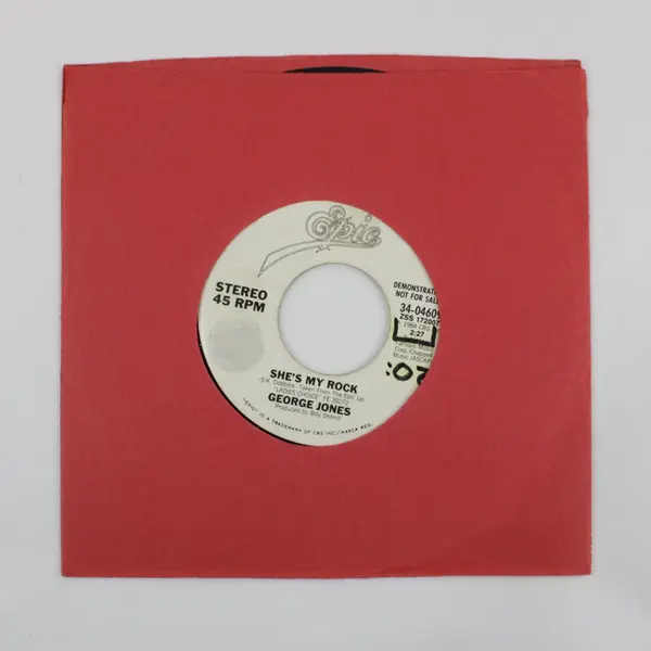 George Jones She's My Rock Promo Demo 7" Vinyl Record Epic Stereo