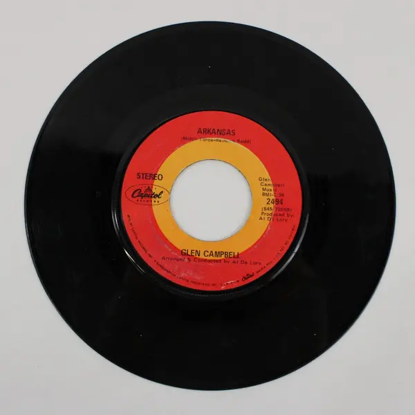 Glen Campbell 45 Where's The Playground Susie / Arkansas Capitol 7" Vinyl Record