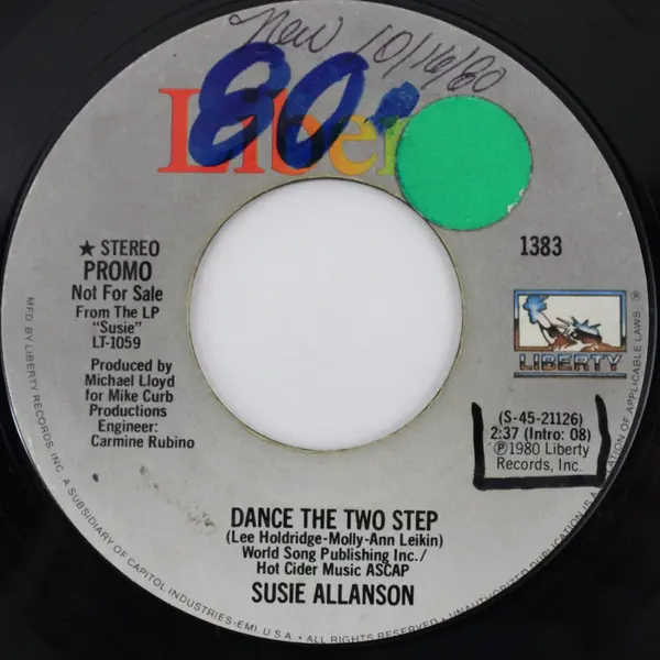 Susie Allanson Dance the Two Step PROMO Not For Sale Liberty 7" Vinyl Record