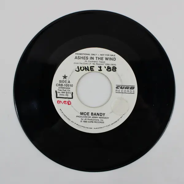 Moe Bandy Ashes in the Wind 7-Inch Vinyl Promo Not For Sale Curb CRB-10510